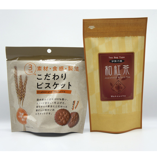 《鈴鹿園おすすめ！お茶とお菓子 セット》伊勢 和紅茶ティーバッグ・こだわりビスケット　（ティーマリアージュ・ティーペアリング）