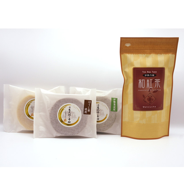 《鈴鹿園おすすめ！お茶とお菓子 セット》丹生大師の年輪 バウムクーヘン 3種・伊勢 和紅茶ティーバッグ（糸付） 2g×20袋 セット　（ティーマリアージュ・ティーペアリング）