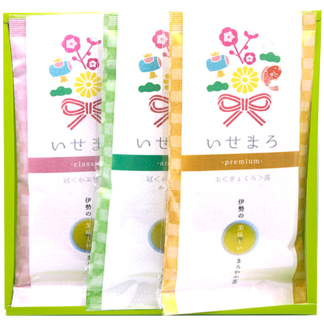 三重県産 伊勢茶 いせまろ 伊勢の美味しいまろやか茶 かぶせ茶80g・かりがね茶80g・玉露80g セット