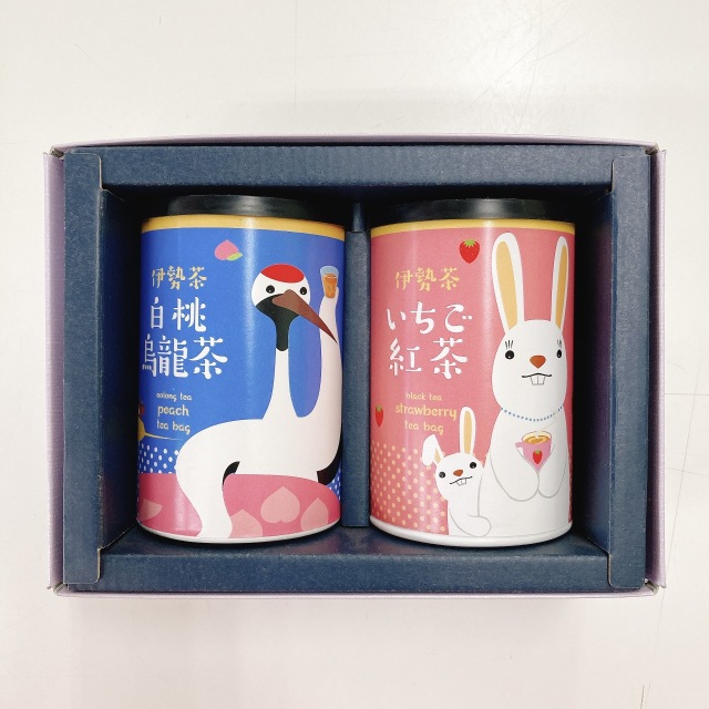 《母の日ギフト》伊勢のフレーバーティー「いちご和紅茶」「白桃烏龍茶」ティーバッグ セット
