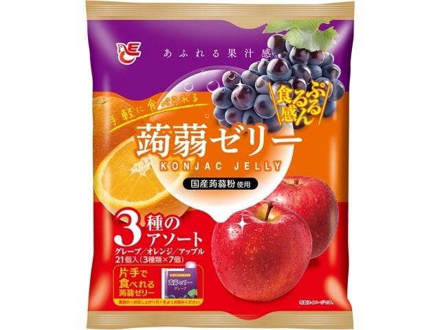 エース 蒟蒻ゼリー グレープ・オレンジ・アップル