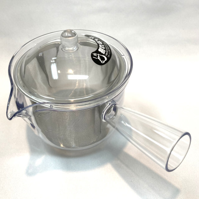 超軽量！ クリアティーポット L ステンレスメッシュ 急須タイプ　割れない急須 （容量480ml）