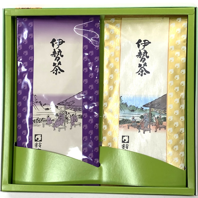 高級伊勢茶「末広がり」「思いやり」各100ｇ 箱入りセット