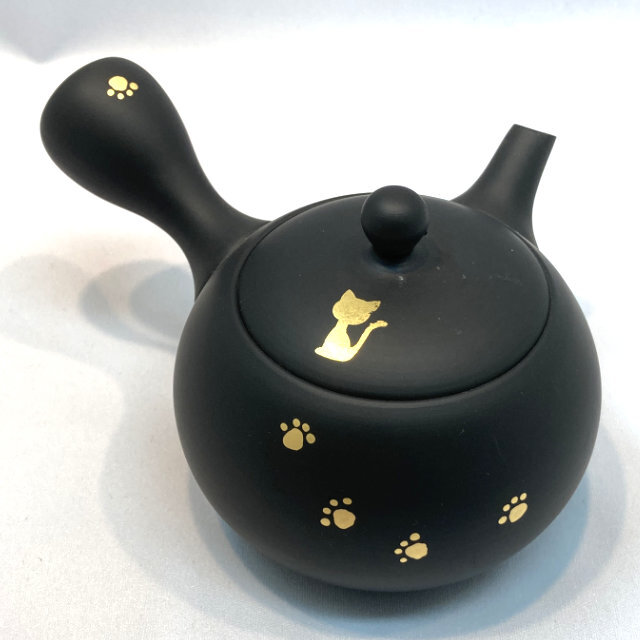 常滑焼 急須 陶製網 ねこ柄（小さい急須）