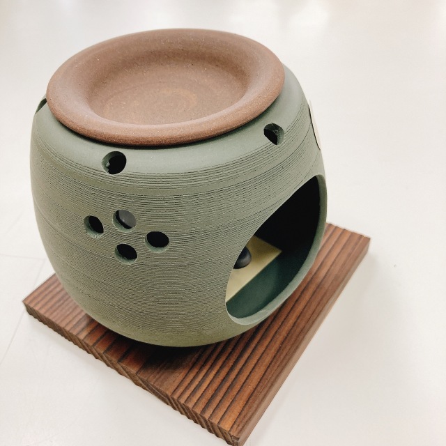 茶香炉 深緑色 ドット柄 鈴鹿園