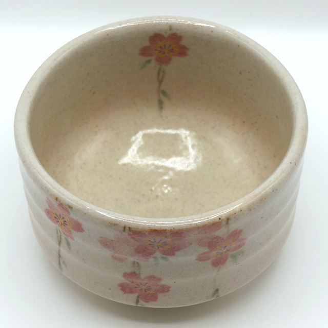 抹茶茶碗 しだれ桜 柄 1個 鈴鹿園 