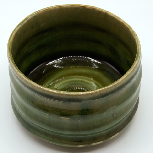 抹茶茶碗 緑釉薬 1個 鈴鹿園