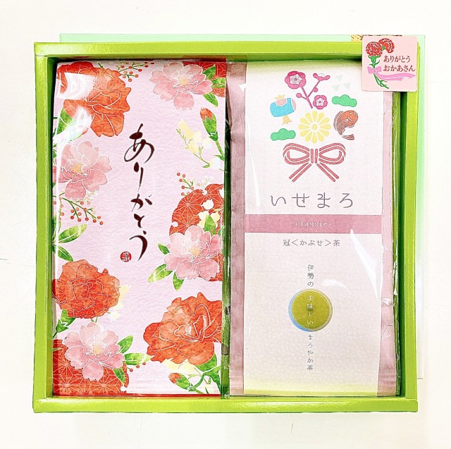 5月10日 母の日 ギフト》鹿児島産新茶50g・三重県産「いせまろ」冠茶
