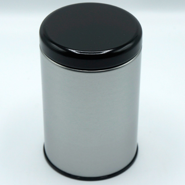 中蓋なし 茶筒 缶太郎 シルバー（茶葉100g用）１個　（中フタなし茶缶・中ふたなし茶缶）