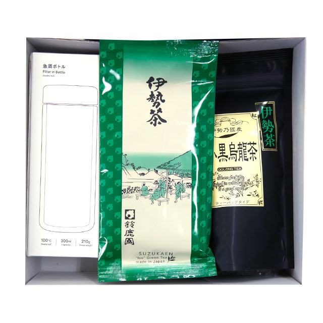 急須ボトルとまろやかな味の茶葉「伊勢の誉」伊勢産黒烏龍茶ティーバッグ