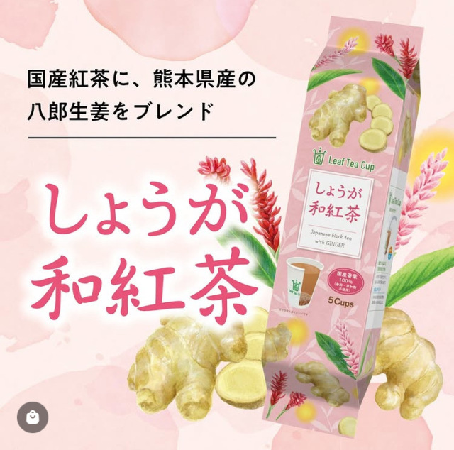 《使い捨て茶葉入急須》 Leaf Tea Cup（リーフティーカップ）香料・添加物不使用 しょうが和紅茶 5個入り