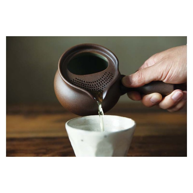 四日市萬古焼 至高急須 角焼締め 鈴鹿園