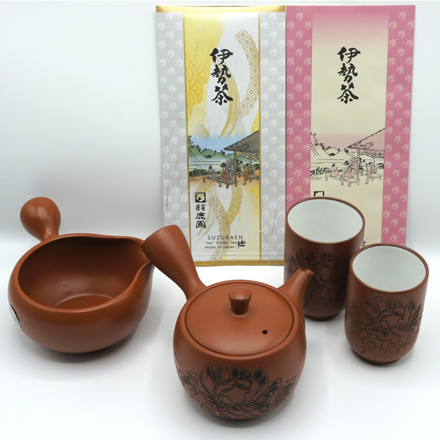 お茶で ふたり なかよし セット （急須・湯冷まし・湯のみ・伊勢茶 セット）