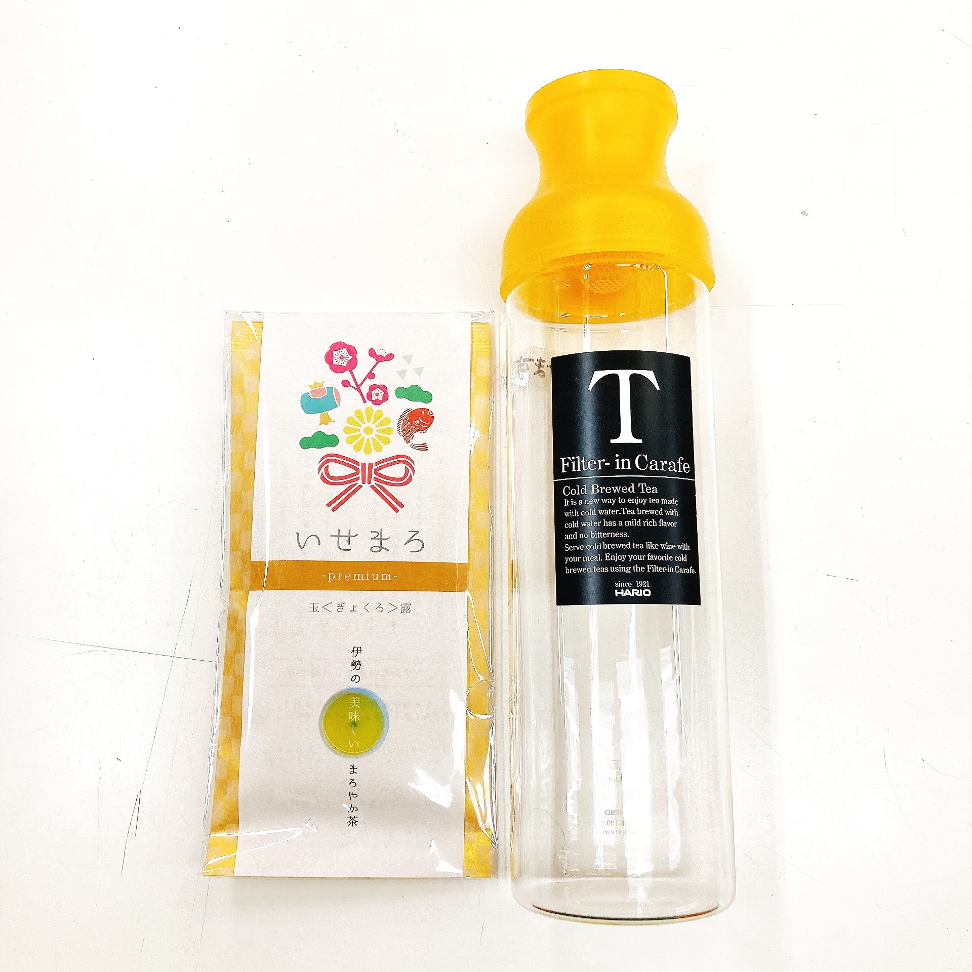 【快眠・リラックス効果】玉露 いせまろ -premium- １袋・フィルターインカラフェ１本 で「水出し玉露」セット