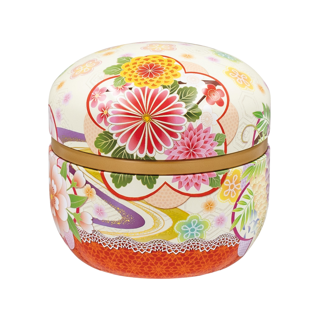 「鈴子 季乃香suzuko-kinoka 赤色」（茶筒・鈴子缶）１個  （中蓋がポリエチレン製）