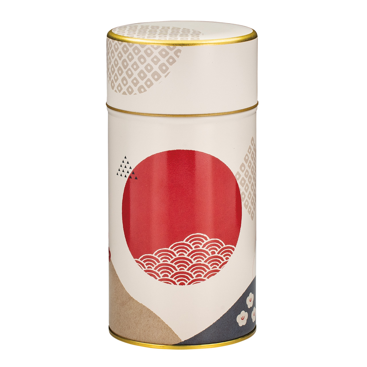 「月陽 tsukihi  クリーム色」茶缶（茶筒）茶葉200g入ります（中蓋が金属製）