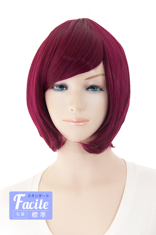 コスプレウィッグ ショートボブ レッド ルビーレッド