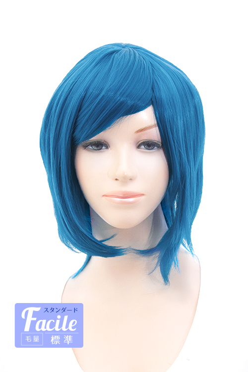 138【コバルトブルー】【コスプレウィッグ】ショートレイヤー改