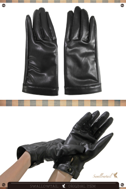 レザーグローブ　指あり　/ブラック 黒 手袋 /アパレル 4000-9