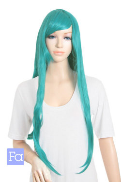 【ファンシーグリーン】ロングストレートウィッグ