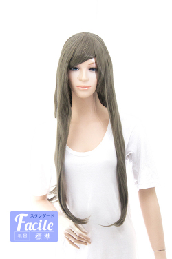 アッシュグレー ロングストレート ウィッグ 高品質コスプレ フル