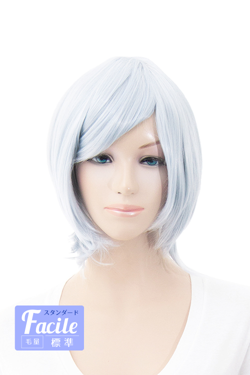 ⚜️Jampot*⚜️ 　Nami Style ホワイト×グレー　ショート 月白色(げっぱくいろ)】[コスプレ ウィッグ]ショートボブ