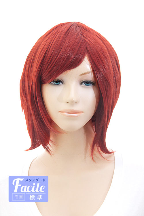 茜色】【コスプレウィッグ】ショートレイヤー【高温耐熱!!高品質