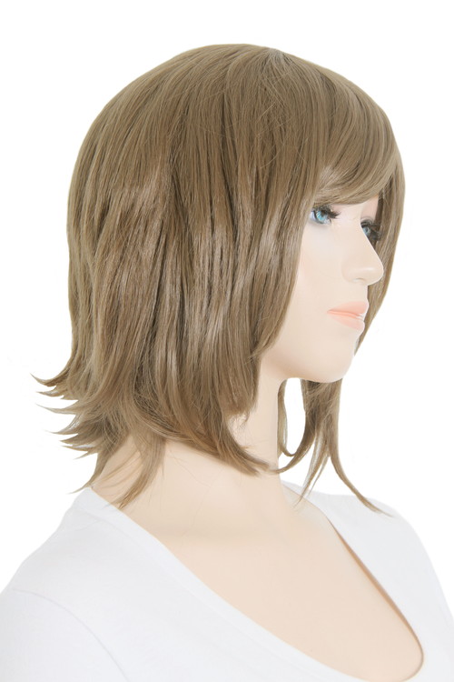 ラテブラウン】【コスプレウィッグ】ショートレイヤー【高温耐熱