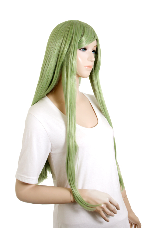 萌黄色】ロングストレート【ウィッグ】【高品質コスプレ☆フル