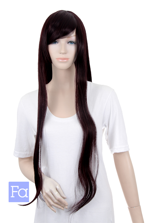 ブラックガーネット】ロングストレート【ウィッグ】【高品質