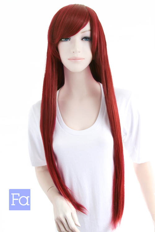 レンガレッド】ロングストレート【ウィッグ】【高品質コスプレ