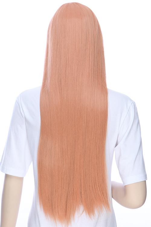 サーモンピンク】ロングストレート【ウィッグ】【高品質コスプレ☆フル