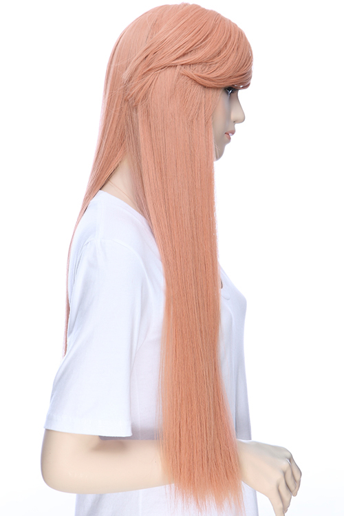 サーモンピンク】ロングストレート【ウィッグ】【高品質コスプレ☆フル