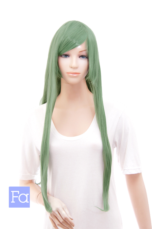 モスグリーン】ロングストレート【ウィッグ】【高品質コスプレ