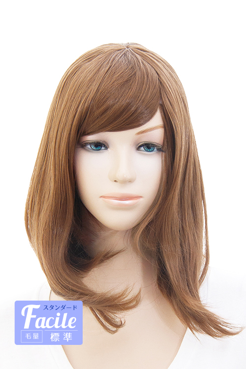 セピアブラウン】ミディアム【コスプレウィッグ】【高温耐熱!!高品質  