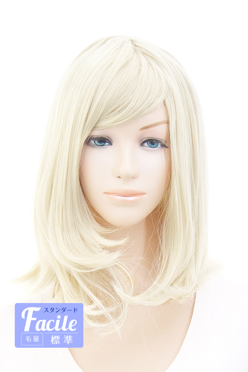 アッシュミルク】ミディアム【コスプレウィッグ】【高温耐熱!!高