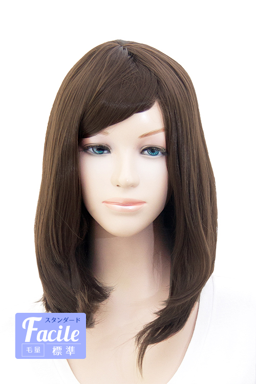 ビターブラウン】ミディアム【コスプレウィッグ】【高温耐熱!!高品質