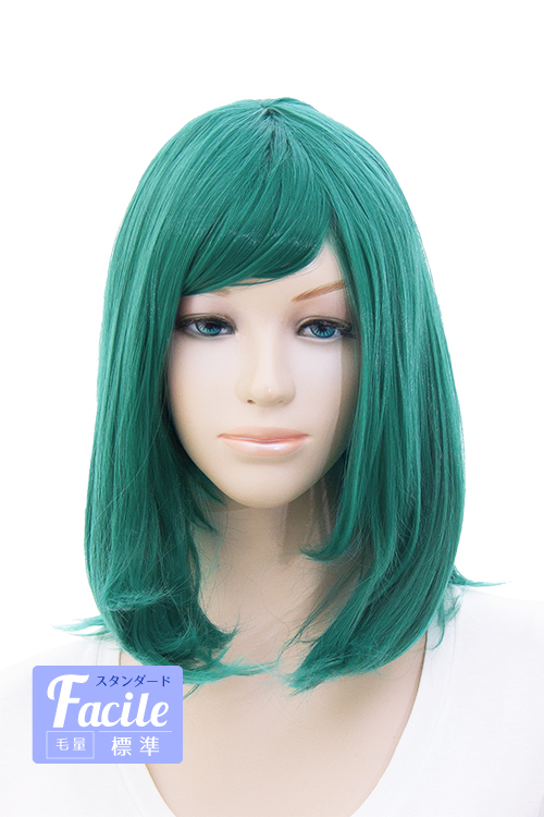 ブルーヴェール】ミディアム【コスプレウィッグ】【高温耐熱!!高品質