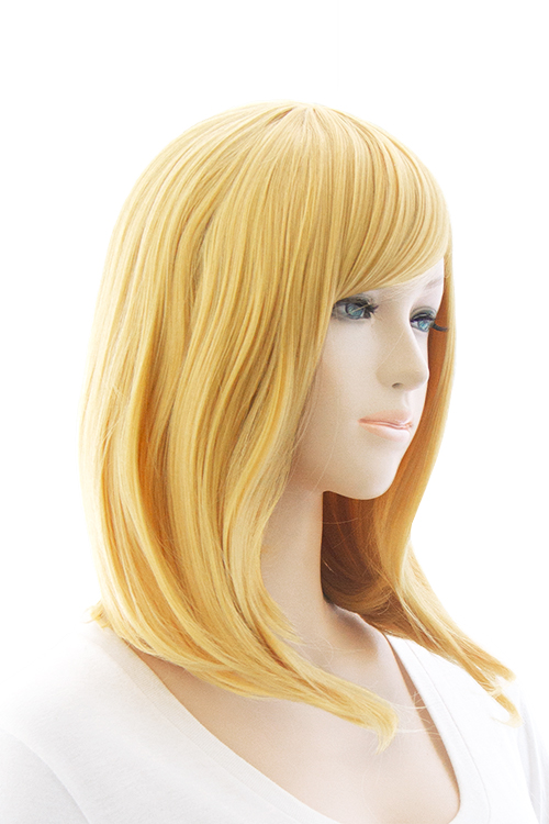 向日葵色】ミディアム【コスプレウィッグ】【高温耐熱!!高品質コスプレ