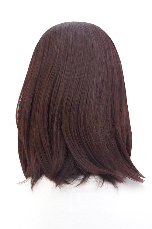 ブラックブラウン】ミディアム【コスプレウィッグ】【高温耐熱!!高品質