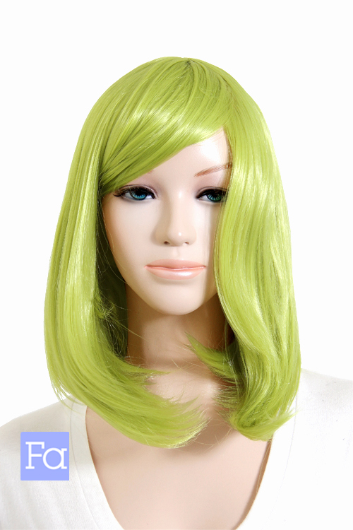 アップルグリーン】ミディアム【コスプレウィッグ】【高温耐熱!!高品質