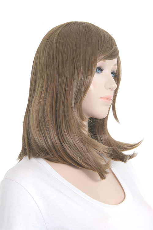ラテブラウン】ミディアム【コスプレウィッグ】【高温耐熱!!高品質