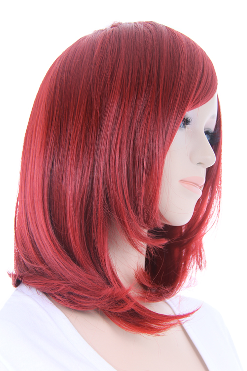 レンガレッド】ミディアム【コスプレウィッグ】【高温耐熱!!高品質