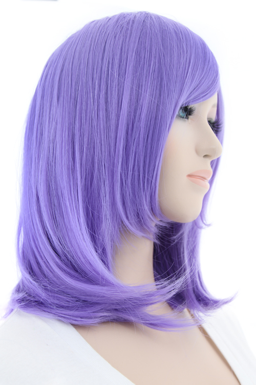 パープルアッシュ】ミディアム【コスプレウィッグ】【高温耐熱!!高品質