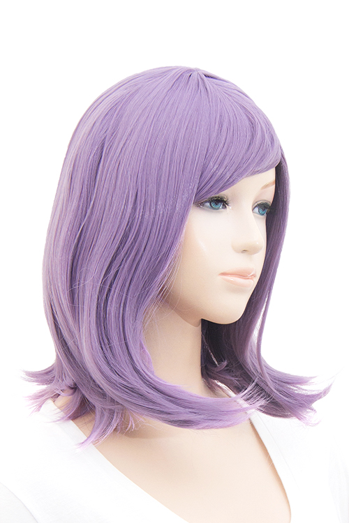 藤色】ミディアム【コスプレウィッグ】【高温耐熱!!高品質