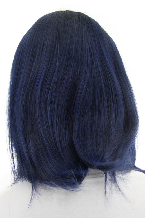 ブルーブラック】ミディアム【コスプレウィッグ】【高温耐熱!!高品質