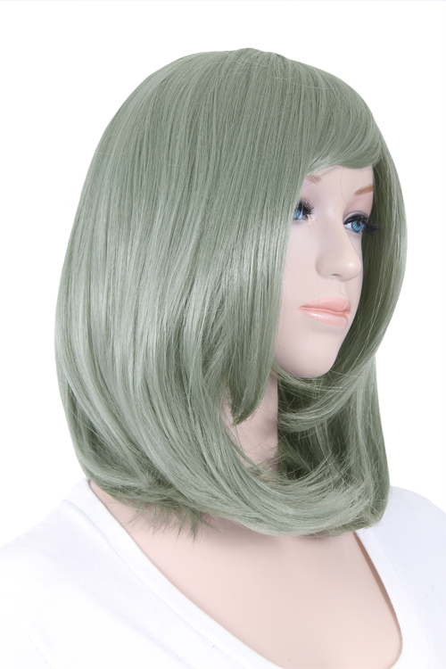グラスシルバー】ミディアム【コスプレウィッグ】【高温耐熱!!高品質