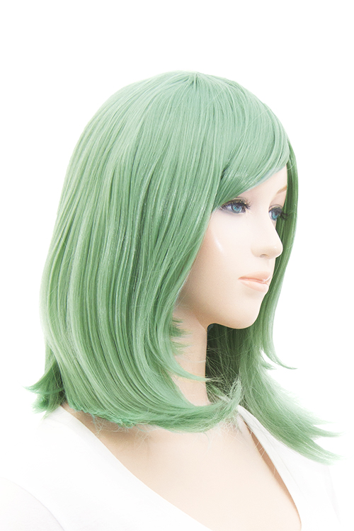 モスグリーン】ミディアム【コスプレウィッグ】【高温耐熱!!高品質