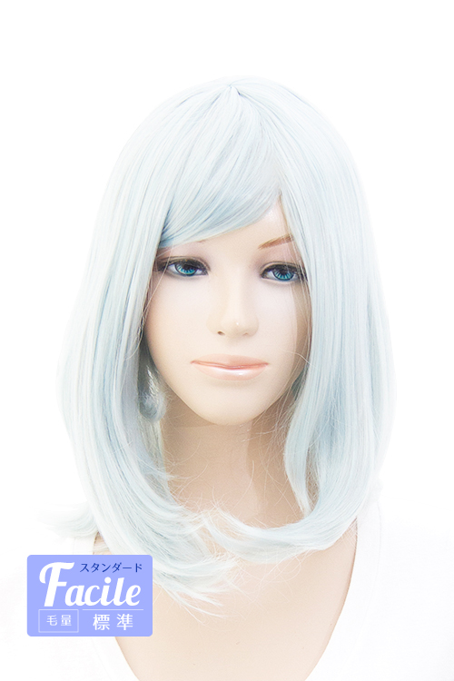 ホワイトサファイア】ミディアム【コスプレウィッグ】【高温耐熱