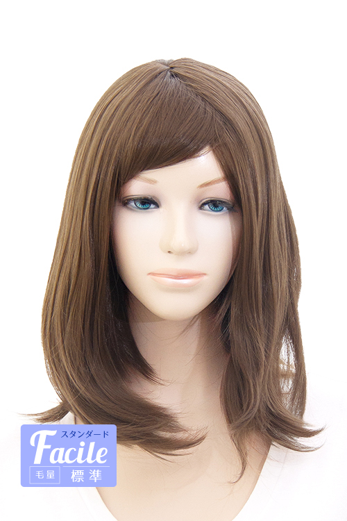 mi　ウィッグ セピアブラウン】ミディアム【コスプレウィッグ】【高温耐熱!!高品質